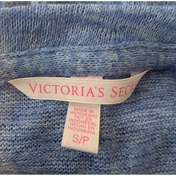 Victoria Secret Blue Pullover Sweater Size S Short Sleeve Cute Lightweight - Picture 3 of 9